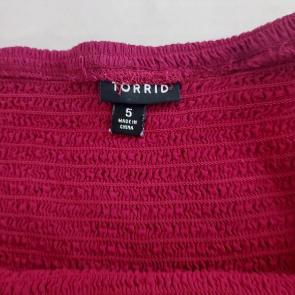 Torrid Challis Cold Shoulder Plum Top Size 5X - Picture 7 of 10